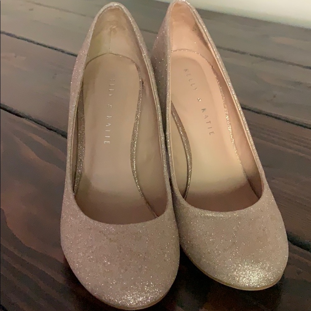 Champagne glitter heels